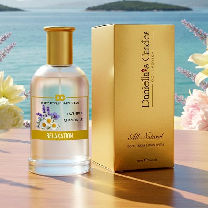 Daniella's Candles Body Room and Linen Spray, Aromatherapy Natural Body Mist & Room Spray - Relaxation - 100ml/3.4oz