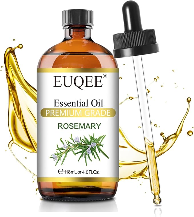 EUQEE Rosemary Essential Oil 118ML, Pure Rosemary Oil for Diffuser, Hair Care, Skin Care, Diffuser, Soap Candle Making - 4 Fl Oz