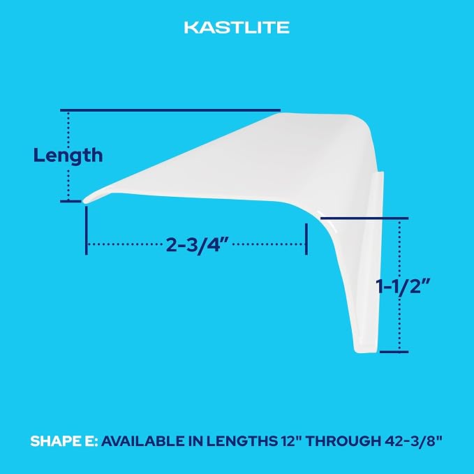 KASTLITE Curved Under Cabinet Light Cover Replacement | Smooth White Acrylic Undercabinet Lens Diffuser | 21" L x 2-3/4"W x 1-1/2"H | Under Counter Lights for Kitchen, Bathroom & Vanity | Shape E