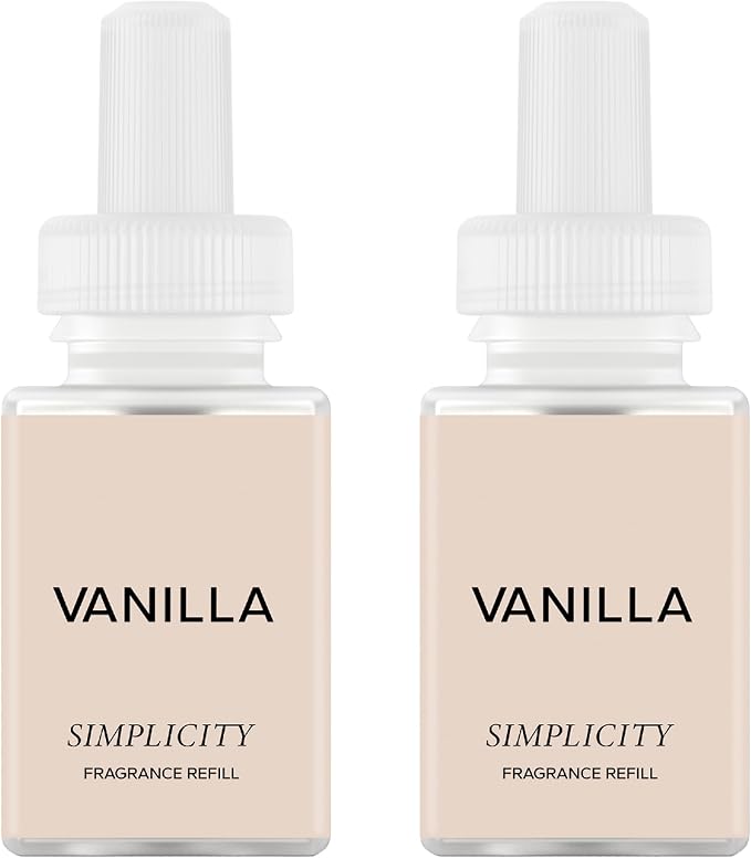 Pura & Simplicity Home Scent Refill - Smart Air Diffuser - Long-Lasting Luxury Fragrance per Refill - Home Essential - Clean & Safe Diffuser Fragrance - 2 Pack, Vanilla