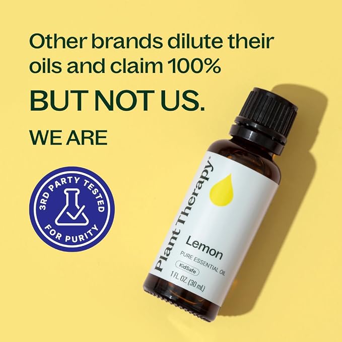 Plant Therapy Lemon Essential Oil for Diffuser 30 mL (1 oz) 100% Pure, Undiluted, Natural Aromatherapy, Lemon Oil for Skin & Cleaning, Therapeutic Grade