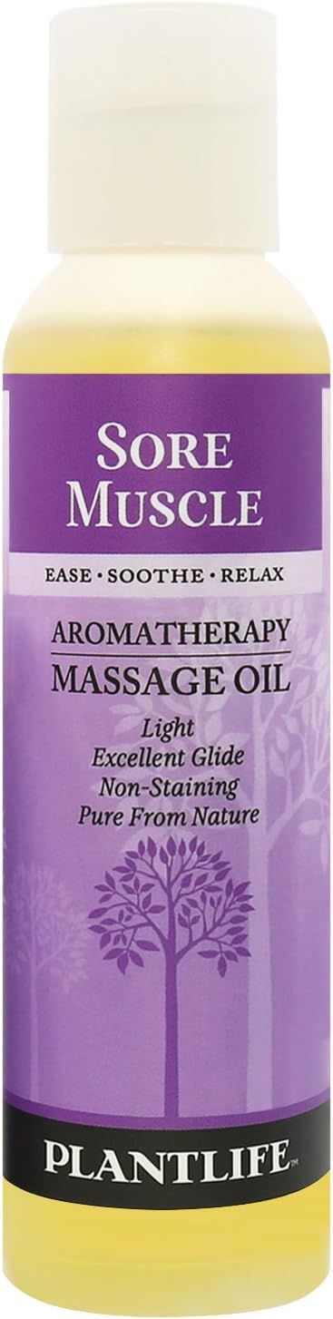 Plantlife Sore Muscle Massage Oil - Absorbs Deeply into The Skin and is Circulated Throughout, Providing Optimum Benefit to The Mind and Body - Made in California 4 oz