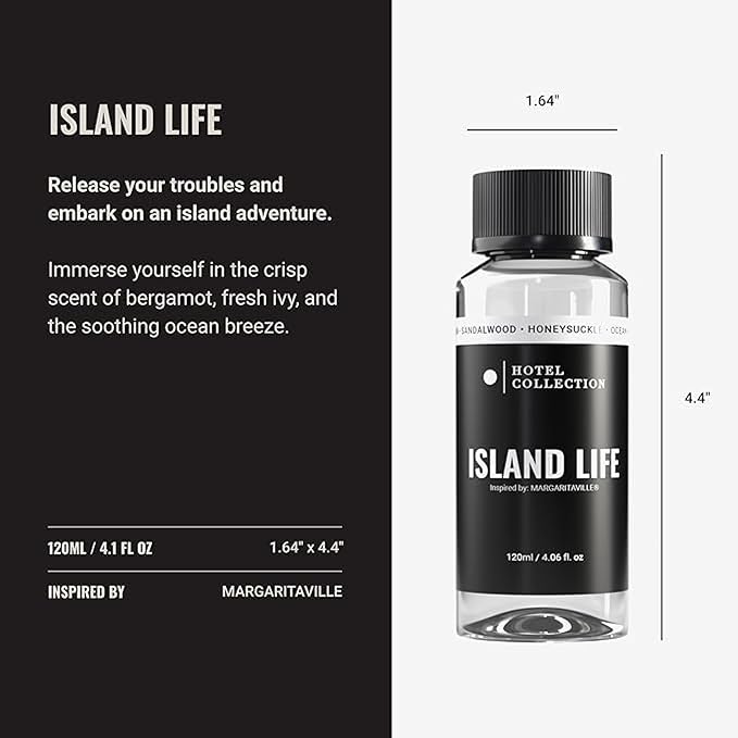 Hotel Collection Diffuser Oil - Island Life - Aromatherapy Essential Fragrance Oil - Ocean, Sandalwood and Honeysuckle - 120ML 4.1 Fl oz