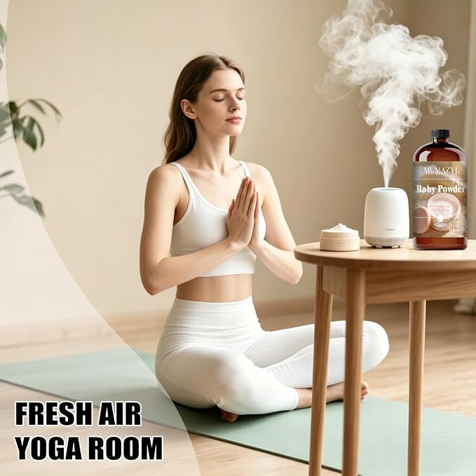 Baby Powder Fragrance Oil, Baby Powder Oil 16 Fl Oz 480ML for Diffuser Humidifier Yoga Cleaning DIY Candle Soap Making MUMAZYL Essential Oils