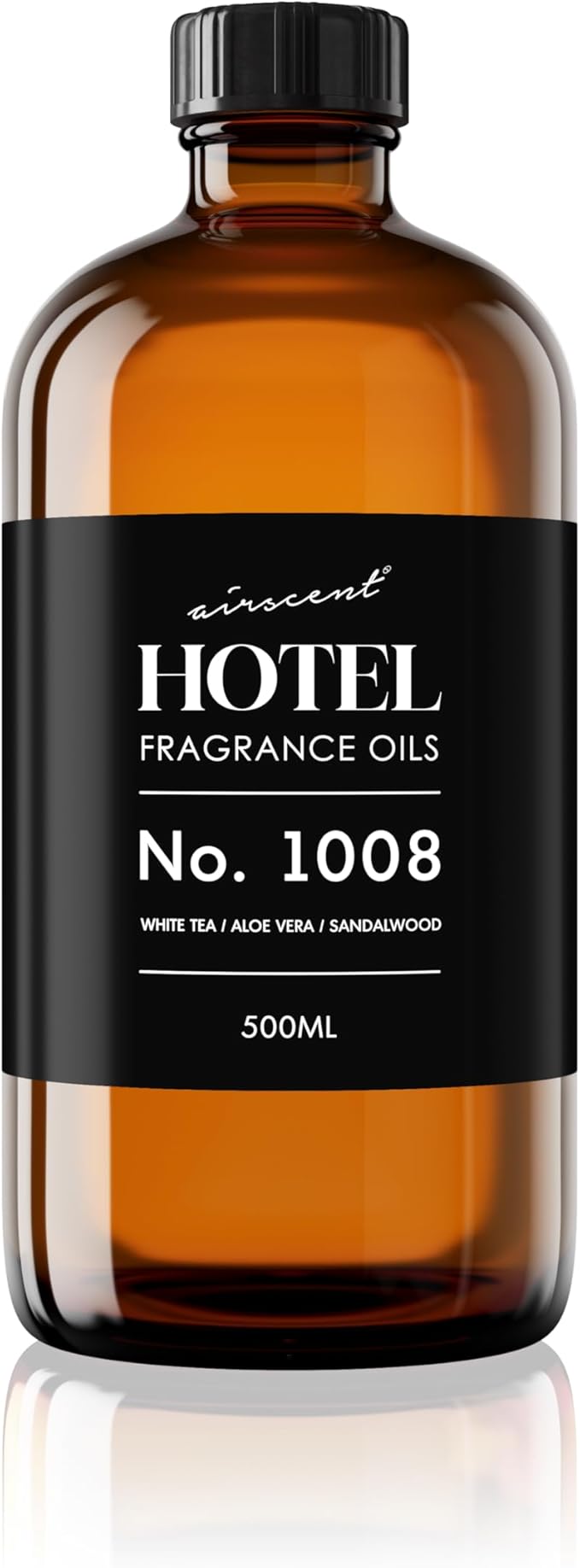 AirScent Hotel Diffuser Oil No. 1008 - White Tea Aloe Vera Sandalwood - Hotel Scent Dupe - Premium Fragrance Oil for Ultrasonic and Waterless Diffusers and Crafting - 500 mL, 16.9 fl oz Bottle