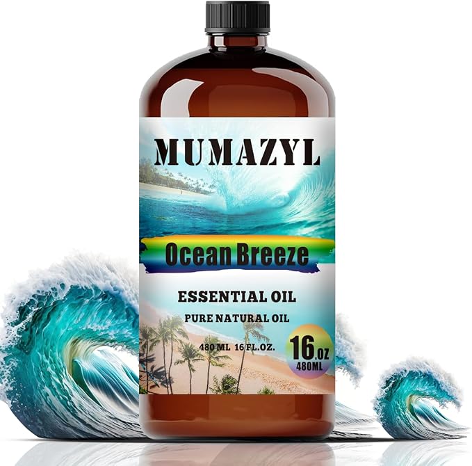 Ocean Breeze Essential Oil, Ocean Breeze Oil 16 Fl Oz 480ML for Diffuser Humidifier Yoga Cleaning DIY Candle Soap Making MUMAZYL Essential Oils