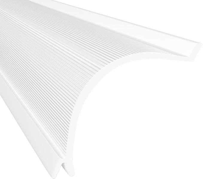 KASTLITE C-Shaped Under Cabinet Light Cover Replacement | White Ribbed Acrylic Undercabinet Lens Diffuser | 33-5/16"L x 1-7/8"W x 1-1/4"H | Under Counter Lights for Kitchen Bathroom & Vanity | Shape B