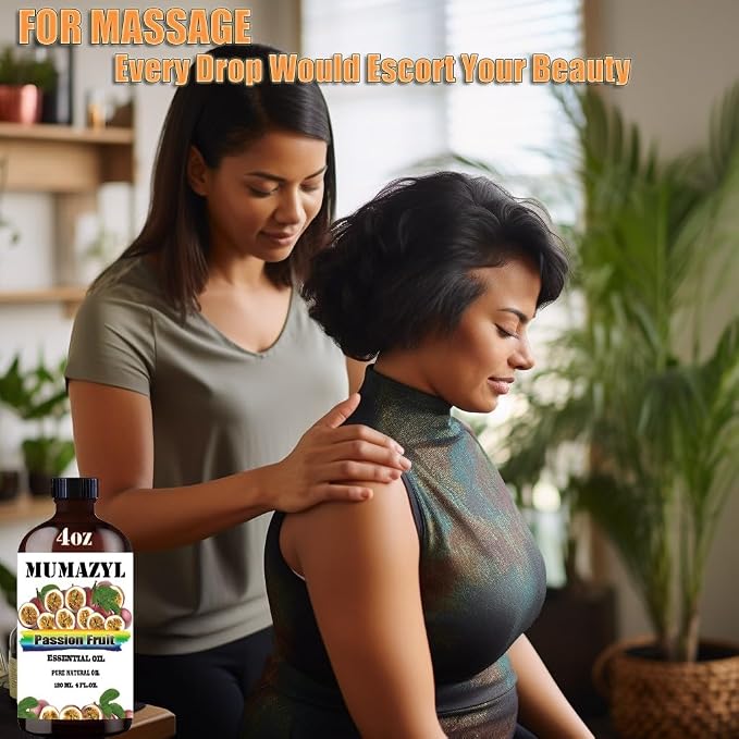 Passion Fruit Essential Oil, Passion Fruit Oil 4 Fl Oz 120ML for Diffuser Humidifier Yoga Cleaning DIY Candle Soap Making MUMAZYL Essential Oils