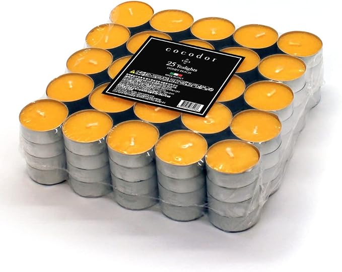 Cocod'or COCODOR Scented Tealight Candles/Honey Peach / 100 Pack / 4-5 Hour Extended Burn Time/Made in Italy, Cotton Wick, Scented Home Deco, Fragrance, Mother's Day