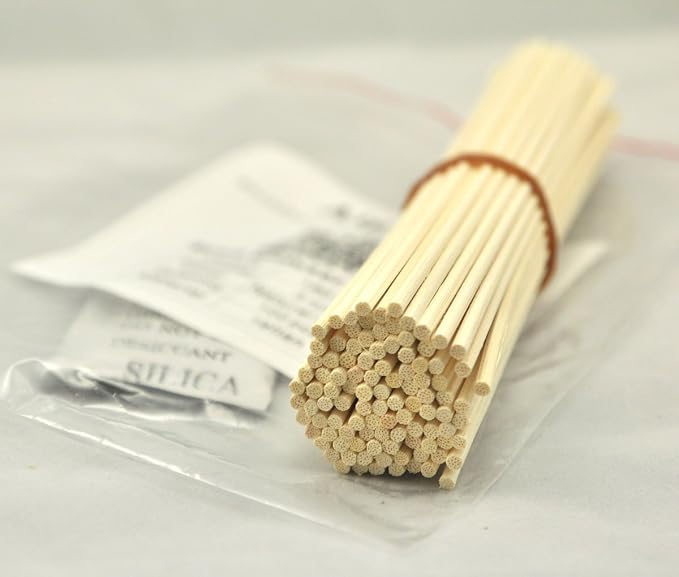 100 Pieces Natural Rattan Reed Diffuser Replacement Sticks (8" x 3mm)