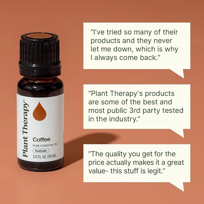 Plant Therapy Coffee Essential Oil 10 mL (1/3 oz), 100% Pure, Undiluted, Natural Aromatherapy, Rich, Cozy Aroma