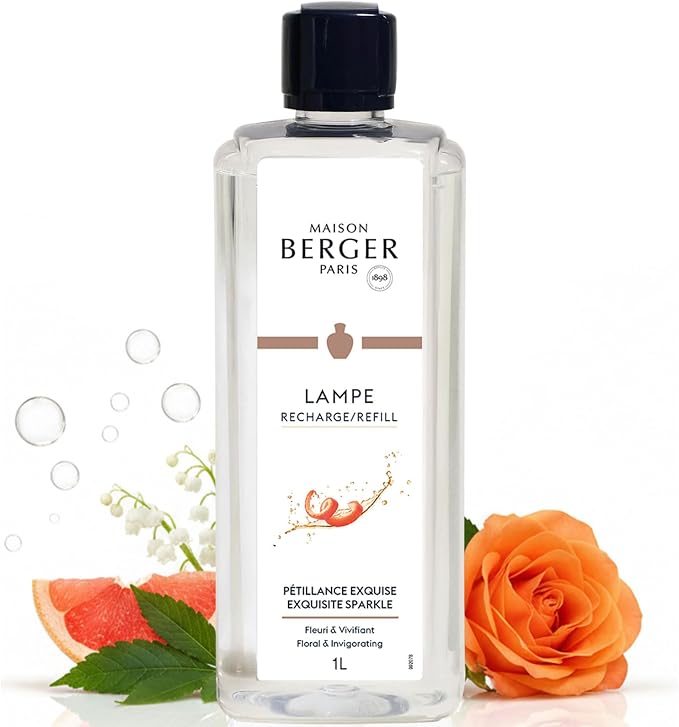 MAISON BERGER Lampe Berger Refill, 1 L, Exquisite Sparkle | Catalytic Lamp Fragrance Refill, Helps Neutralize Odors, ~160 h Fragrance Diffusion, Made in France