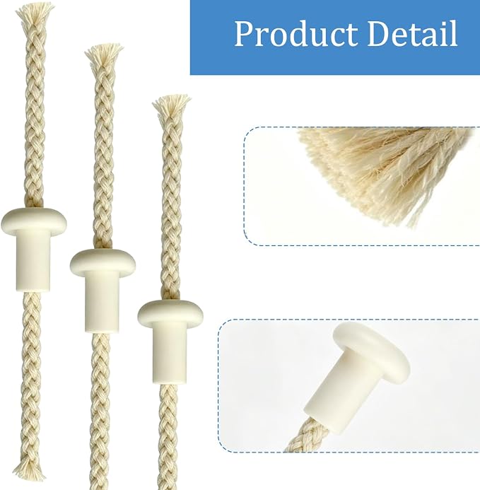 Oil Lamp Wicks，Round Cotton Kerosene Oil Lamp Wicks Burner for Ceramic Holders Torch Wine Bottle Oil Candle Lamp-10Pcs
