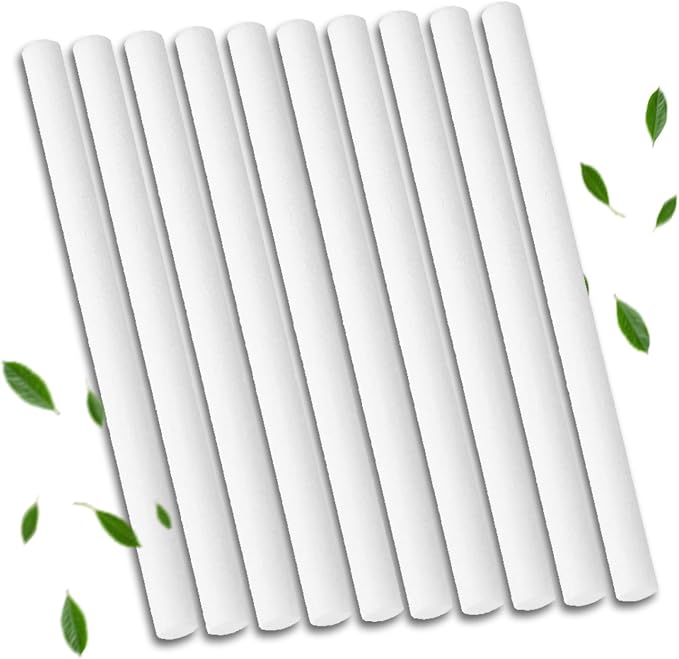 10Pcs USB Humidifier Filters Sticks, 7x130mm/0.28x5.12in Mini Portable Humidifier Refill Filter Cotton Sticks Absorbent Wicking Sponge Diffuser for Office, Bedroom, Home