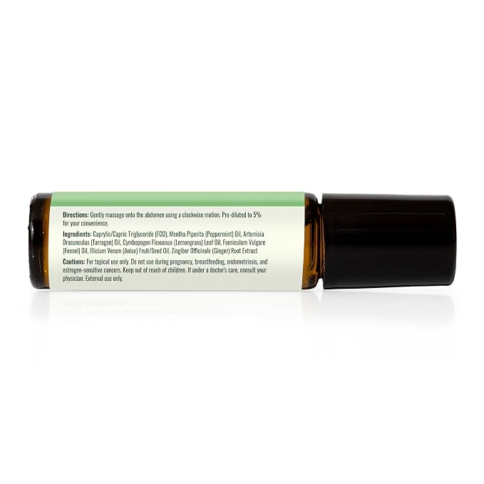 Plant Therapy Gut Aid Essential Oil Blend Roll-On 10 mL (1/3 oz) 100% Pure, Pre-Diluted Roll-On, Supports Healthy Digestion, Ready for Topical Application