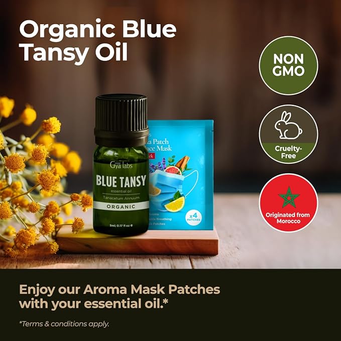 100% Pure Blue Tansy Essential Oil - 0.17 Fl Oz - Blue Tansy Oil for Hair, Skin, Diffuser, Aromatherapy & DIY Candle Making Scent
