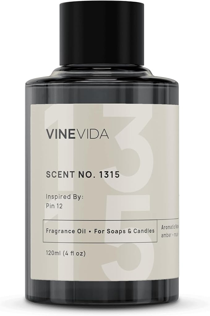 VINEVIDA Scent NO. 1315 Fragrance Oil - 120mL (4oz) - Inspired by: Pin 12 Fragrance Oil for Candle Making - Made in USA Candle Scents Scents for Soap Making