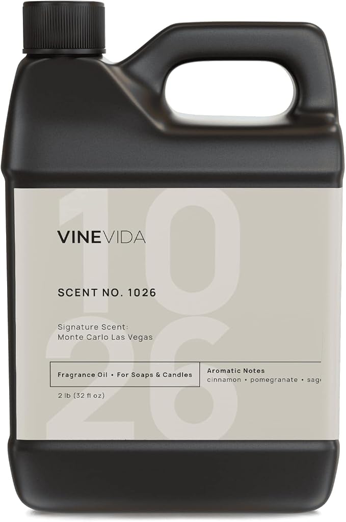 VINEVIDA Scent NO. 1026 Fragrance Oil - 32oz (2lbs) - Inspired by: Monte Carlo Las Vegas Fragrance Oil for Candle Making - Made in USA Candle Scents Scents for Soap Making