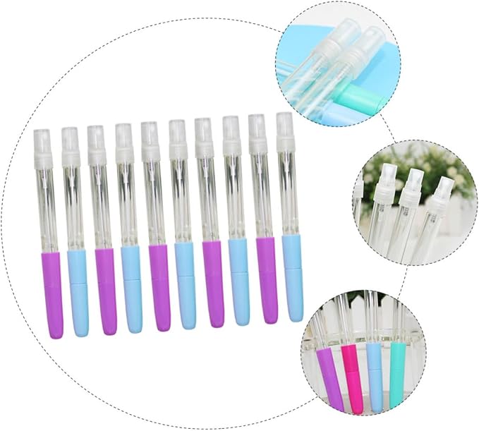 GANAZONO 10pcs Multifunctional Travel Spray Pen Refillable Ballpoint Pen Hand Empty Dispenser Travel-sized Sprayer Random Color