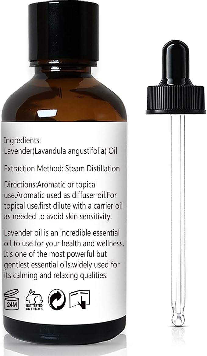 GM Gumili Lavender Essential Oil, Pure Lavender Oil for Skin, Hair, Diffuser, Spray, Body Wash, Lotion, Soap, Household - 1 Oz/30ml