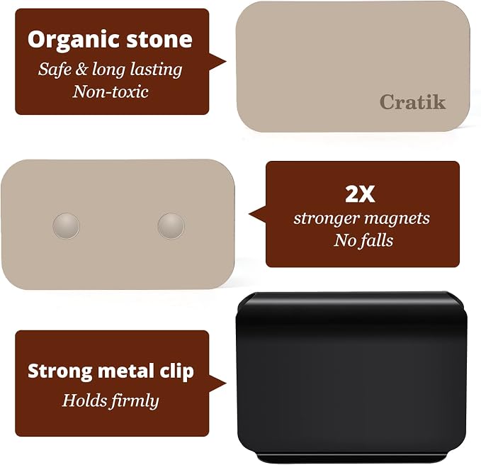 Car Air Freshener - Stone Air Freshener - Car Odor Eliminator for Visor Clip- Natural Scent Starter Kit, Vehicle Scent Diffuser for Cabin, Truck & SUV-Pack of 3 (Teak-Amber-Open Air)-CLIP INCLUDED
