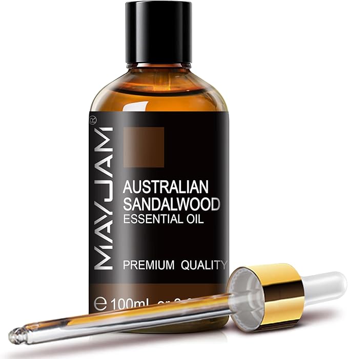 MAYJAM Australian Sandalwood Essential Oils 3.38 FL.OZ Pure Australian Sandalwood Oil for Massage Skin Care Hair Care Diffuser Candle and Soap Making - 100ml