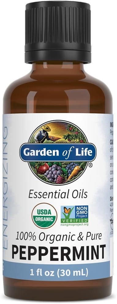 Garden of Life Peppermint Essential Oil – 100% Pure Essential Oil for Diffuser, Aromatherapy, Meditation, Energizing and Refreshing, USDA Organic, Non-GMO, 1 fl oz