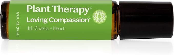 Plant Therapy Chakra 4 Loving Compassion (Heart Chakra) Essential Oil Blend, 10 mL (1/3 oz), Pre-Diluted Roll-On for Easy Topical Application, Great for Meditation and Yoga