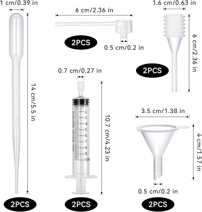 10pcs Perfume Refill Tool Kit,Plastic Perfume Dispenser Transfer Tools,Travel Refill Tool Set for Liquid Cologne Fragrance Sample Essential Oils (Clear, 10ml/10pcs)