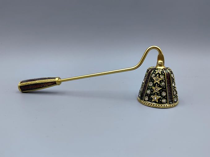 Candle Snuffer Vintage Unique Candle Extinguisher Snuffer with Long Handle Decorative Candle Extinguisher Metal Candle Stopper Candle Accessories Gift (Black)