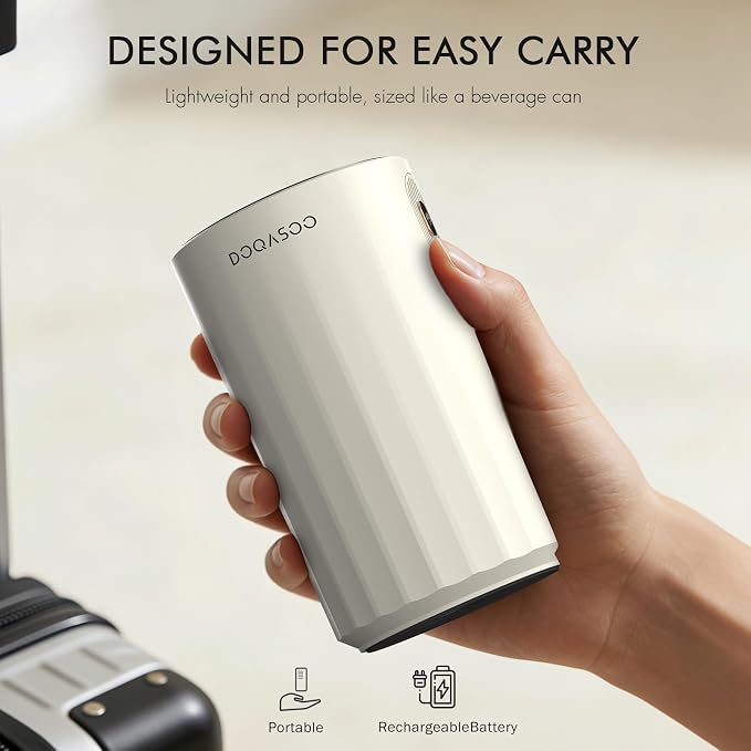 Waterless Diffuser for Essential Oil, Car Diffsuer, 96H Battery Operated Portable Nebulizer Mini Scent Air Machine with Dual Home Vehicle Modes for Bedroom Office Travel - White
