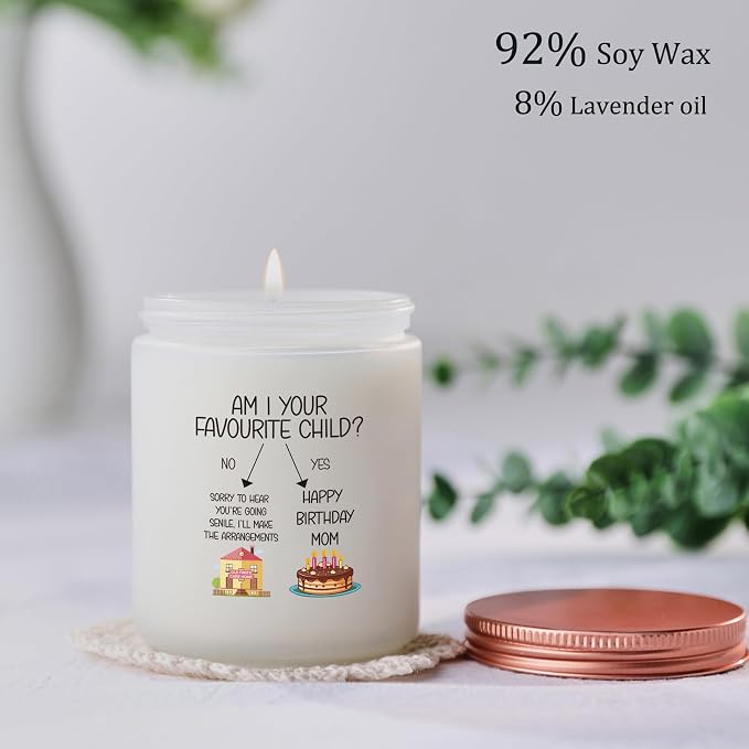 Funny Birthday Gifts for Mom - Mom Gag Birthday Gifts from Son or Daughter, Best Birthday Presents Ideas for Mom, Happy Birthday Decorations, Lavender Candle