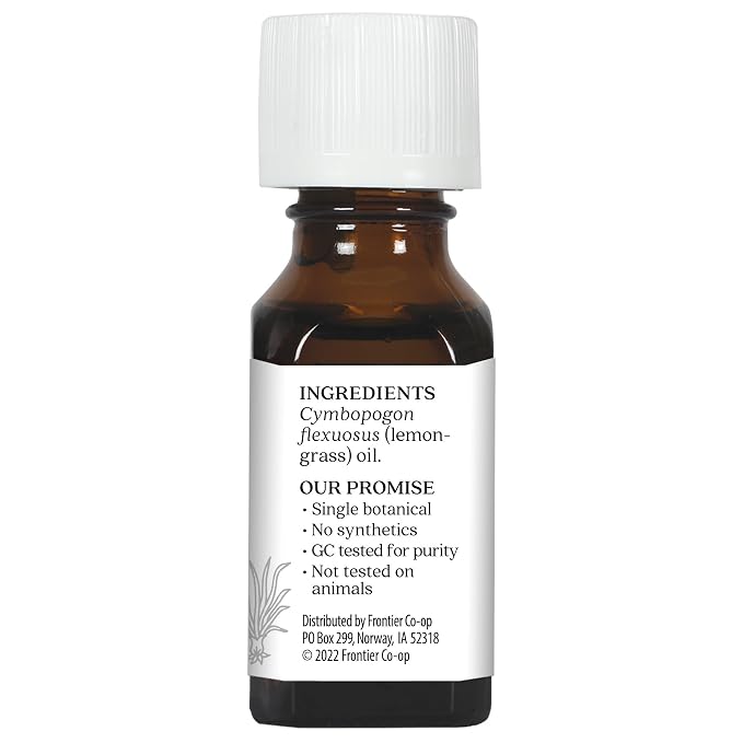 Aura Cacia Essential Oil, Inspiring Lemongrass, 0.5 Fluid Ounce, Packaging May Vary