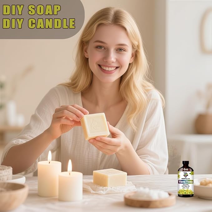 Ylang Ylang Essential Oil, Ylang Ylang Oils, for Diffuser, Massage, Humidifier, DIY Candles, Soap, Yoga, Home, Gift, Essential Oil, GV77ZF Ylang Ylang Fragrance Oil - 4 fl oz (120 ml)