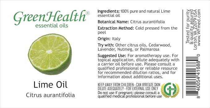 Lime Essential Oil - 16 fl oz - Aluminum Bottle - 100% Essential Oil - GreenHealth