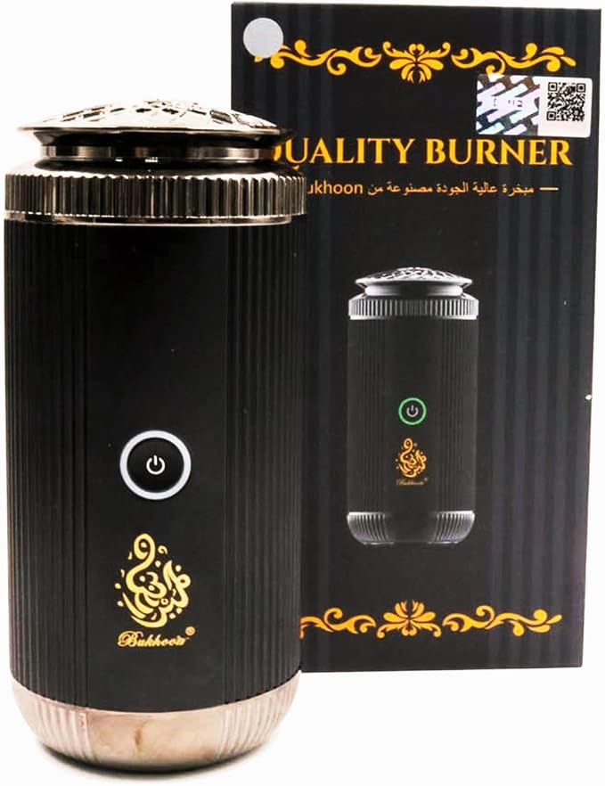 Bakhoor BoSidin Stylish Portable Incense Burner | USB Rechargeable Oud burner for Home Office and Car (X022-Black)