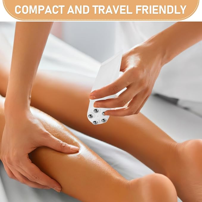 Healeved Empty Roller Ball Bottles with Refillable Caps for Slimming and Facial Massage Compact Travel Skincare Tubes for Aromatherapy