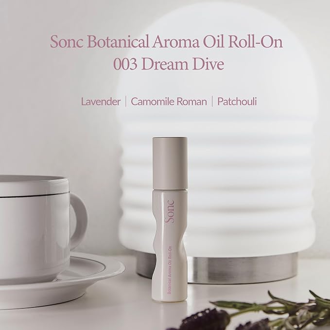 Sonc Botanical Aroma Oil Roll‑On 003 Dream Dive | Nighttime Aromatherapy + Wellness Ritual | Calming Roll On for Sleep, Relaxation & Self‑Care