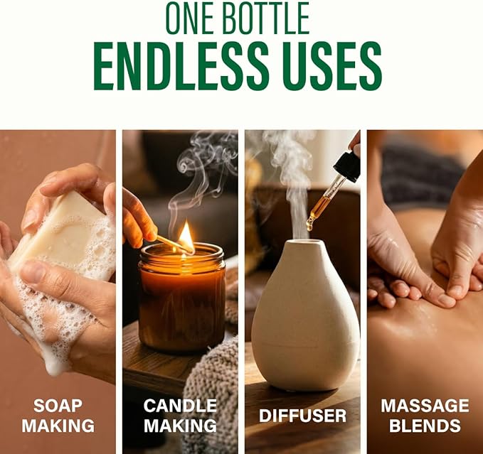 100% Pure Vanilla Oil - 4 Fl Oz Vanilla Essential Oil for Hair, Skin, Diffuser, Aromatherapy & DIY Soap Making Scent
