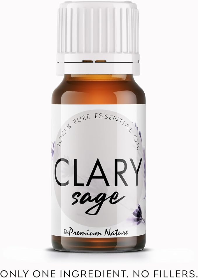 Organic Clary Sage Essential Oil | 100% Pure & Natural Salvia sclarea Flowering Herb Oil with Soft Herbal Aroma | for Diffuser, Candle Making & DIY Aromatherapy Blends, 0.34 fl oz