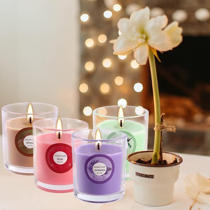 YOROXRG Scented Candles, Jasmine, Rose, Vanilla, Bergamot, fig, Lavender, Lemon, Spring,Strawberry, Rosemary, Aromatherapy Candles,Soy Wax Glass Jar Candle - 40 Pack