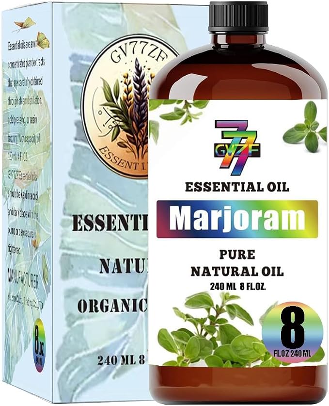 Marjoram Essential Oil, Marjoram Oils, for Diffuser, Massage, Humidifier, DIY Candles, Soap, Home, Gift, Essential Oil, GV77ZF Marjoram Fragrance Oil - 8 fl oz (240 ml)