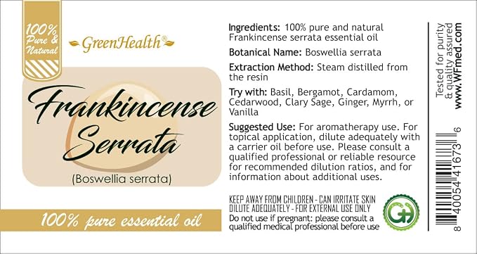 Frankincense Essential Oil - 4 fl oz - Amber Glass Bottle w/Cap - 100% Pure Essential Oil - GreenHealth