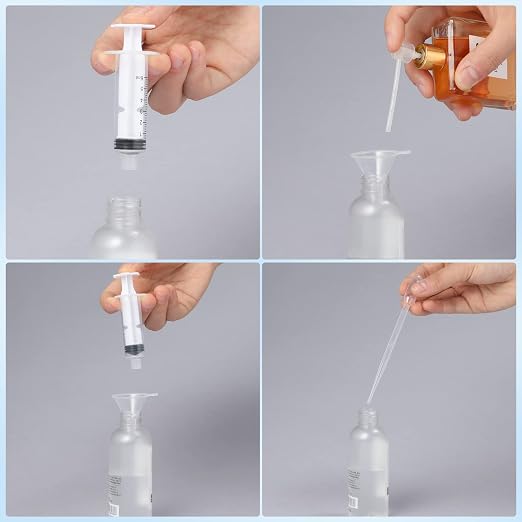 2 Set Perfume Refill Tool Kit, Plastic Perfume Syringe Extractor for Liquid Cologne Fragrance Sample Essential Oils, Travel Use