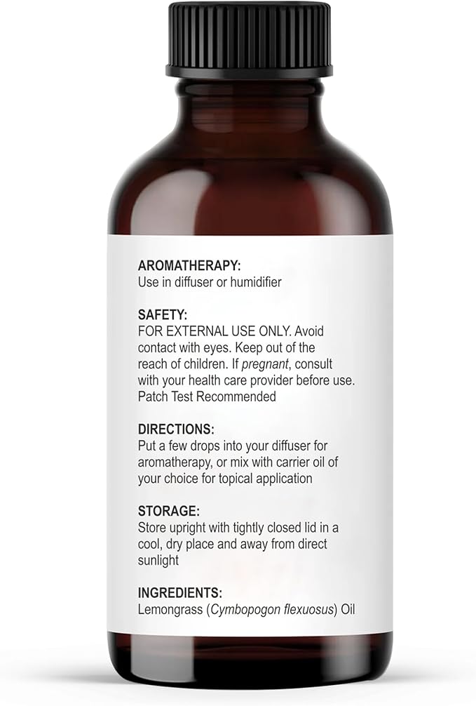 Majestic Pure Essential Oil with Glass Dropper - 100% Pure and Natural - Essential Oils for Diffuser, Aromatherapy, Soap and Candle Making, Lemongrass Essential Oil, Lemongrass Oil, 1 Fl Oz