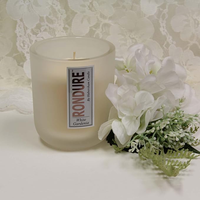 Habersham Rondure Candle – White Gardenia Scented Candle, Up to 55 Hours Burn Time, Authentic and Long Lasting Fragrance, Soy Blend Wax, 9.5 oz Glass Jar Candle