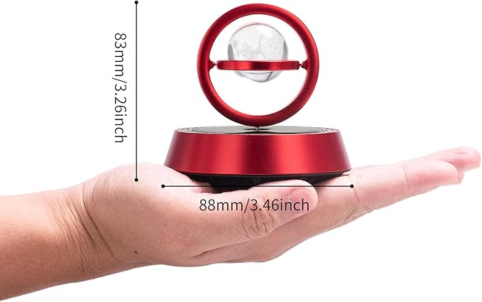 Kwak’s Solar-Powered Rotating Car Aromatherapy Auto-Spinning Ornament with Refillable Scent Pad, Subtle Ocean Fragrance, Ideal Gift for Men Women Dad Husband for Dashboard (Red-1)
