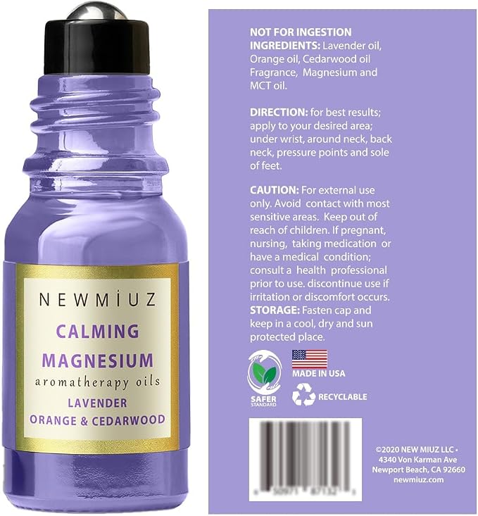 Destress Holy Basil Lavender and Bergamot & Calming Magnesium Lavender Orange Cedarwood Pack of 2