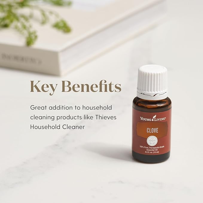 Young Living Clove Essential Oil - 15ml Bottle for Aromatic and Topical Use - Aromatherapy - Warm, Stimulating Aroma that Provides Cleansing Properties - Contains Antioxidants