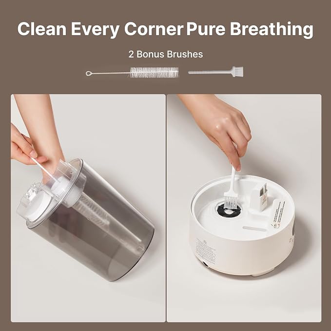 Homvana 3.6L Top-Fill Cool Mist Humidifier for Bedroom, Large Room & Plants, Easy-to-Clean 2-in-1 Baby Humidifier & Diffuser for Congestion Relief, 23dB Ultra-Quiet, Lasts Up to 4 Nights (Black)